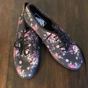 Black floral Vans women’s size 7